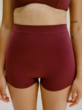 Kit Undergarments Tap Short in Garnet, 63% nylon, 37% spandex