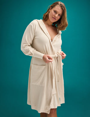 Essential Duster Robe - Tapioca - Cotton/Modal/Spandex -Thirdlove