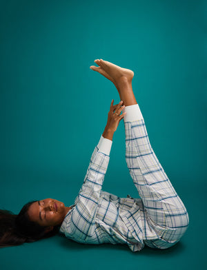 Flannel Pajama Jogger - Oatmeal Plaid - Cotton -Thirdlove
