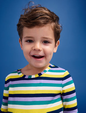WonderKnit™ Kids Top - Multi Stripe - Cotton/Modal/Spandex -Thirdlove