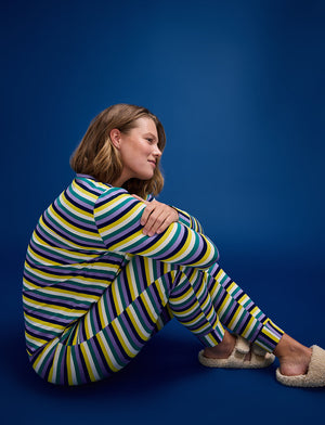 WonderKnit™ V-Neck Henley - Multi Stripe - Cotton/Modal/Spandex -Thirdlove