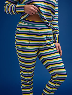 WonderKnit™ Pajama Jogger - Multi Stripe - Cotton/Modal/Spandex -Thirdlove