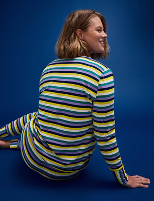 WonderKnit™ V-Neck Henley - Multi Stripe - Cotton/Modal/Spandex -Thirdlove