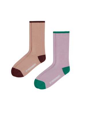 Organic Cotton Two-Tone Crew Socks