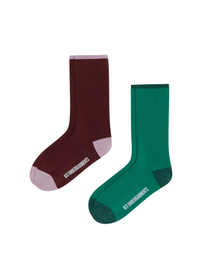 Organic Cotton Two-Tone Crew Socks