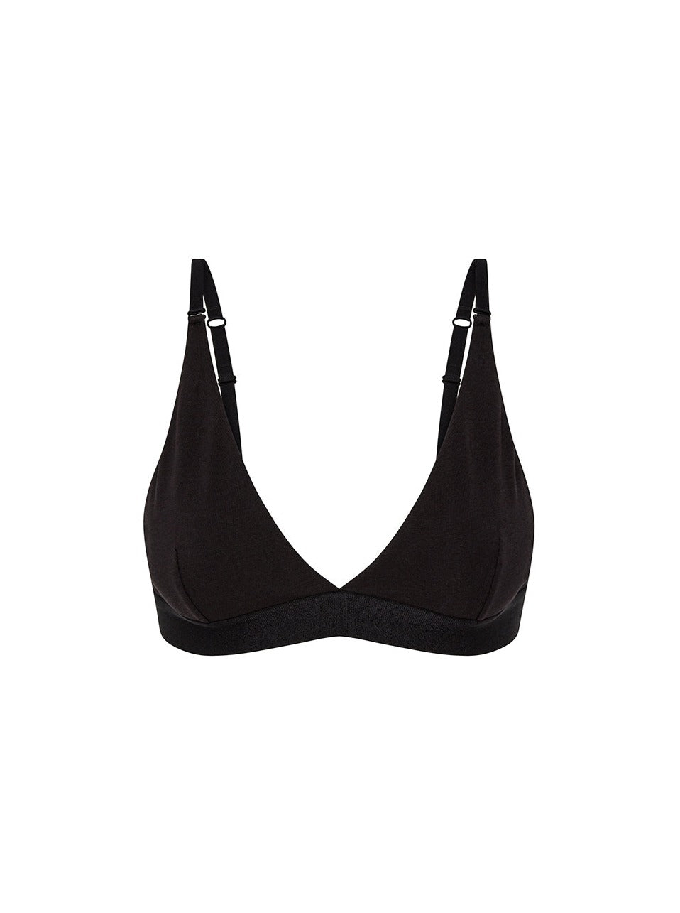 Kit Undergarments Organic Cotton Triangle Pullover Bra in Onyx, 95% organic cotton, 5% spandex