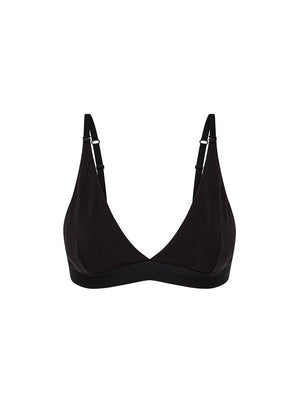Kit Undergarments Organic Cotton Triangle Pullover Bra in Onyx, 95% organic cotton, 5% spandex