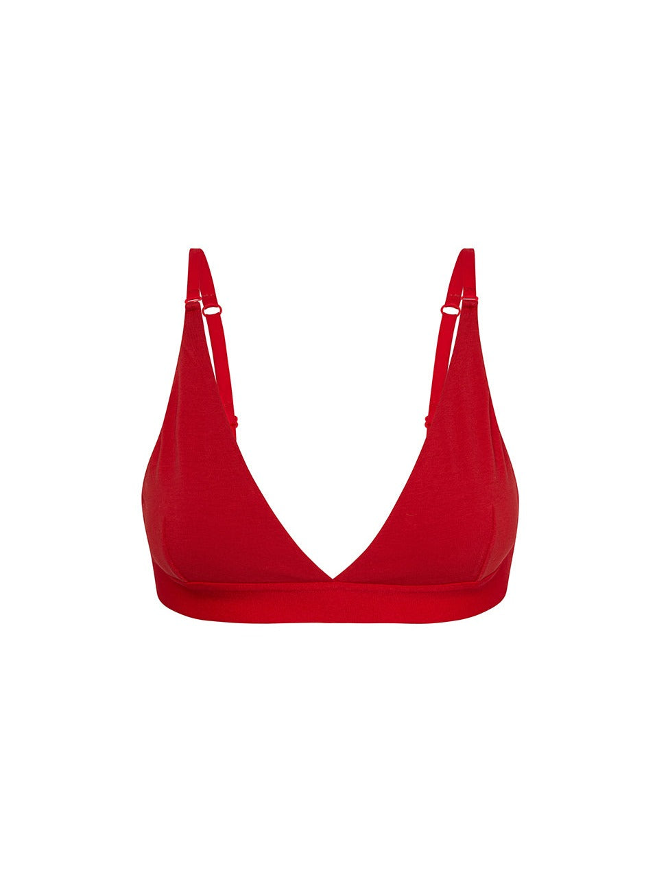 Kit Undergarments Organic Cotton Triangle Pullover Bra in Scarlet, 95% organic cotton, 5% spandex