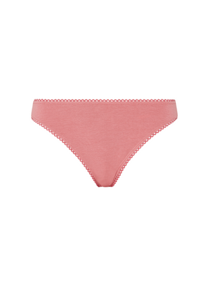 Kit Undergarments Organic Cotton Mid-Rise Thong in Rose, 95% organic cotton, 5% spandex