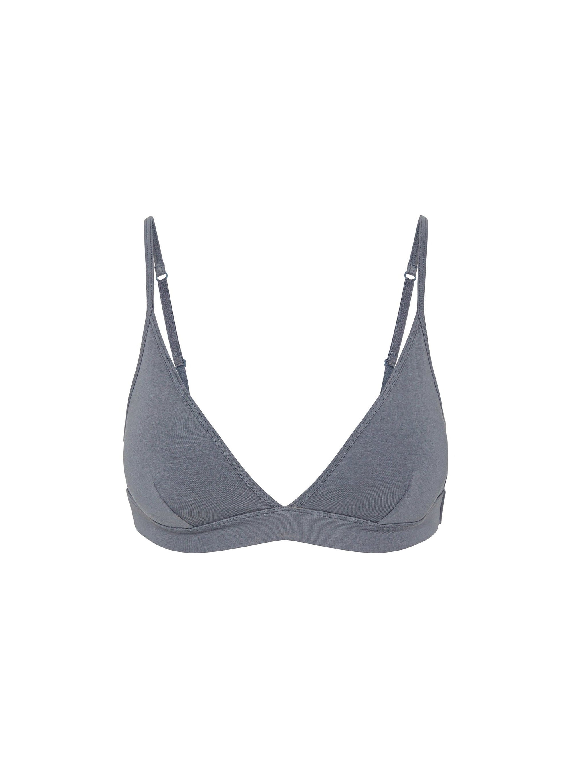 Kit Undergarments Organic Cotton Plunge Bralette in Dusk, 93% organic cotton, 7% elastane jersey