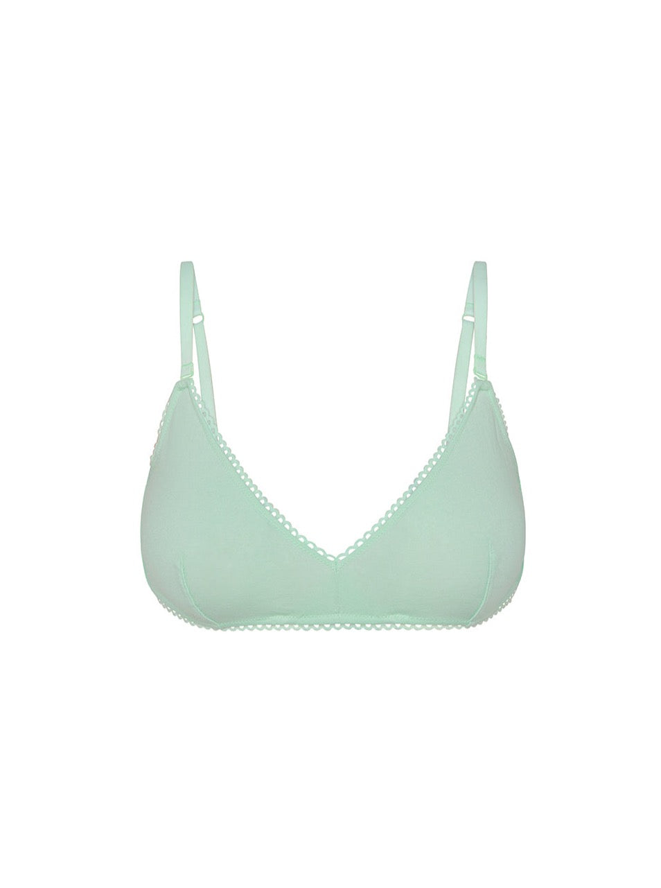 Kit Undergarments Organic Cotton Triangle Soft Bra in Rose, 95% organic cotton, 5% spandex