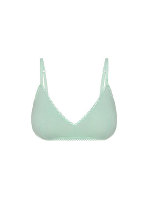 Kit Undergarments Organic Cotton Triangle Soft Bra in Rose, 95% organic cotton, 5% spandex