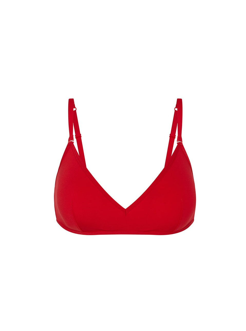 Kit Undergarments Lightweight Triangle Soft Bra in Scarlet, 63% nylon, 37% spandex