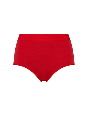 Kit Undergarments Organic Cotton High-Waist Boy Brief in Scarlet, 95% organic cotton, 5% spandex