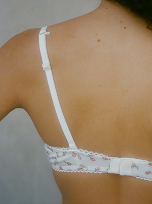 Kit Undergarments Organic Cotton Triangle Soft Bra in Darling, 95% organic cotton, 5% spandex