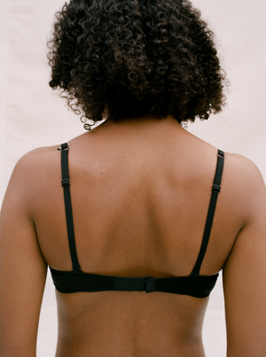 Kit Undergarments Lightweight Triangle Soft Bra in Onyx, 63% nylon, 37% spandex