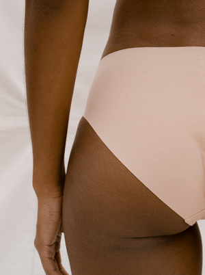 Kit Undergarments Seamless Brief in Sand, 63% nylon, 37% spandex