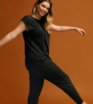 Knit Jogger - Black - Cotton/Spandex -Thirdlove