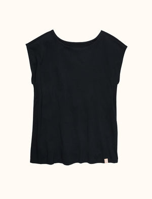 WonderKnit™ Pajama Tee - Black - Cotton/Modal/Spandex -Thirdlove