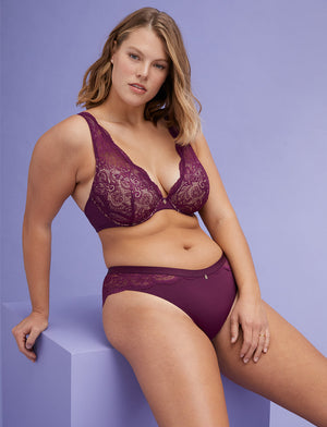 Lace Back Cheeky - Mulberry - Nylon/viscose/spandex - ThirdLove,modelUU