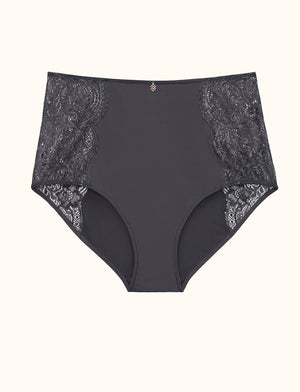 Lace High Brief - Charcoal - Nylon/viscose/spandex - ThirdLove,model9