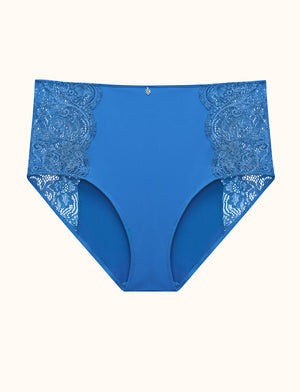 Lace High Brief - Sapphire - Nylon/viscose/spandex - ThirdLove,modelK