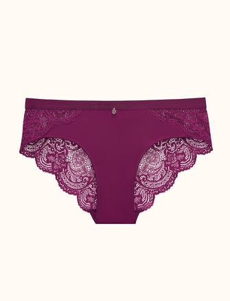 Lace Back Cheeky - Plum - Nylon/viscose/spandex -Thirdlove