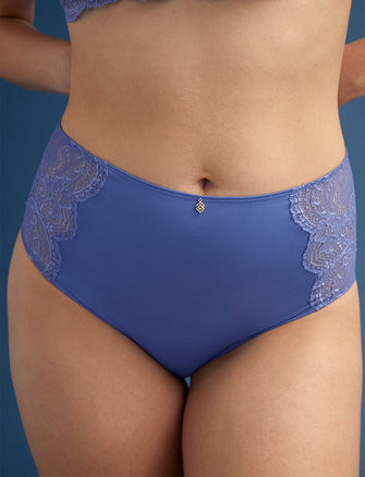Lace High Brief - Denim - Nylon/Spandex - ThirdLove,modelWW