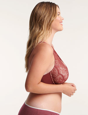 24/7™ Lace Contour Plunge Bra, Cranberry - Thirdlove - lace,modelN