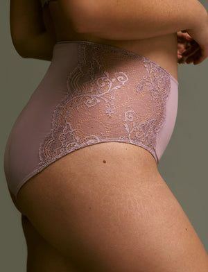 Lace High Brief - Crushed Violet - Nylon/Spandex - ThirdLove,modelN