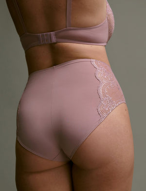 Lace High Brief - Crushed Violet - Nylon/Spandex - ThirdLove,modelN