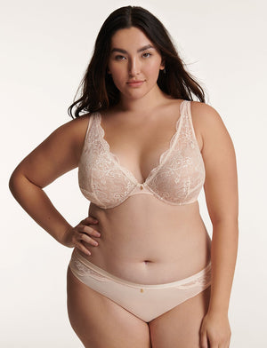 24/7™ Lace Contour Plunge Bra, Soft Pink - Thirdlove - Nylon,modelH
