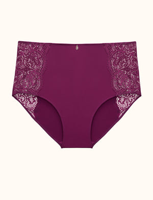 Lace High Brief - Plum - Nylon/viscose/spandex -Thirdlove