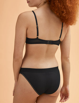 Modern Mesh High Leg Bikini - Black - Nylon/Spandex - ThirdLove,modelWW