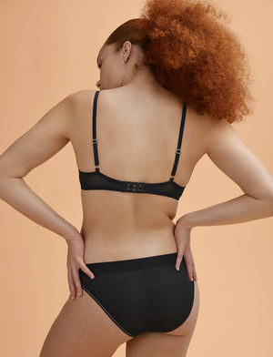 Modern Mesh Demi Bra - ThirdLove - Nylon/Spandex - Black, modelWW