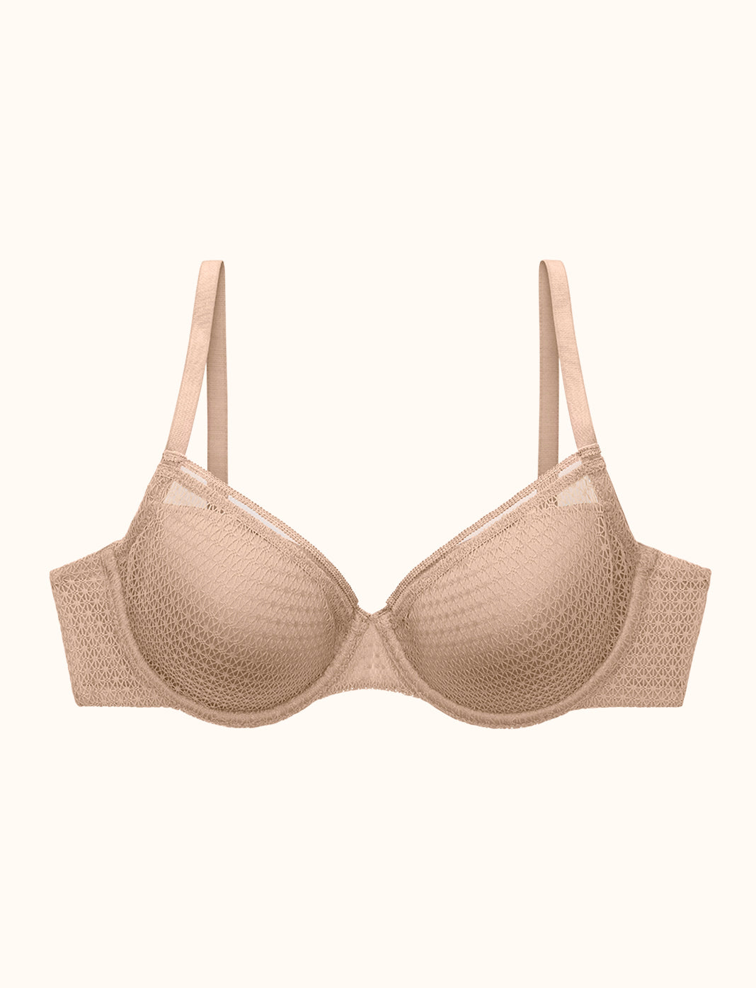 Modern Mesh Demi Bra - ThirdLove - Nylon/Spandex - Taupe,modelWW
