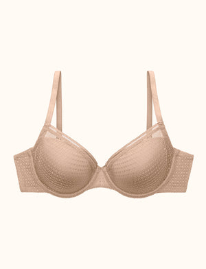 Modern Mesh Demi Bra - ThirdLove - Nylon/Spandex - Taupe,modelWW