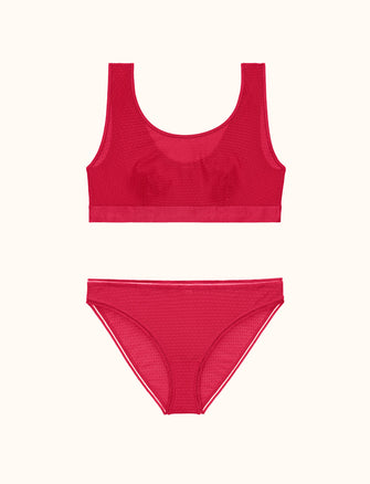 Mesh Scoop Bralette Set