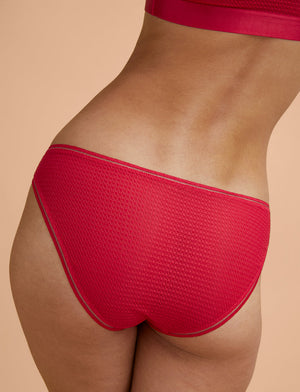 Modern Mesh Bikini - Cerise - Nylon/Spandex - ThirdLove,modelD