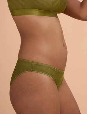 Modern Mesh Bikini - Palm Green - Nylon/Spandex - ThirdLove,modelD