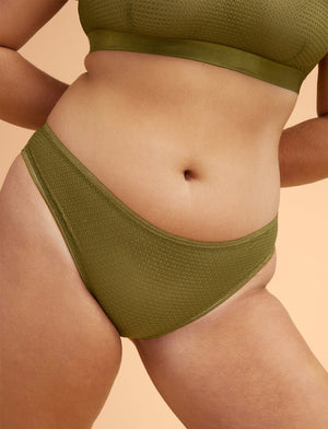 Modern Mesh Bikini - Palm Green - Nylon/Spandex - ThirdLove,modelUU