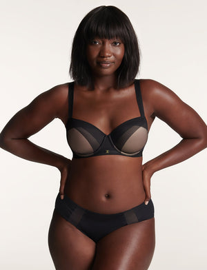 Ombre Mesh Demi Bra, Black - Thirdlove - Nylon/Spandex,modelAA