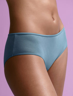 Organic Mid-Rise Bikini - Bluestone - Organic Cotton/Spandex - ThirdLove,modelKK