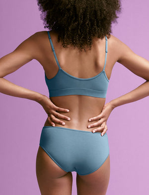 Organic Mid-Rise Bikini - Bluestone - Organic Cotton/Spandex - ThirdLove,modelKK