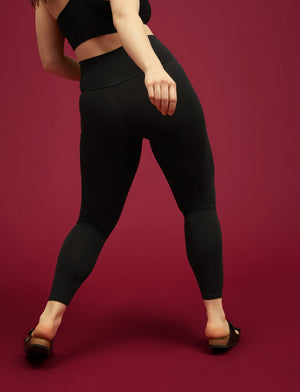 Organic Legging - Black - Organic Cotton/Spandex -Thirdlove