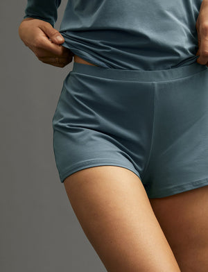 Organic Short - Bluestone - Organic Cotton/Spandex -Thirdlove