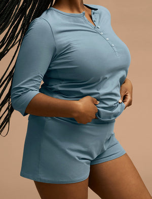 Organic Short - Bluestone - Organic Cotton/Spandex -Thirdlove
