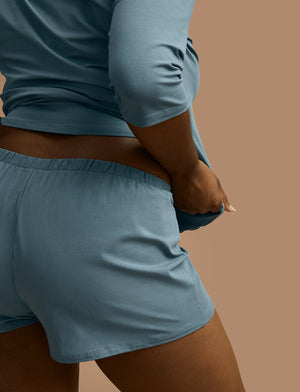 Organic Short - Bluestone - Organic Cotton/Spandex -Thirdlove