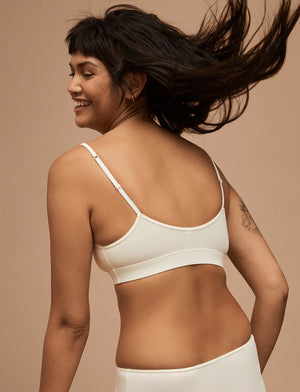 Organic Triangle Bralette - Sea Salt - Organic Cotton/Spandex -Thirdlove