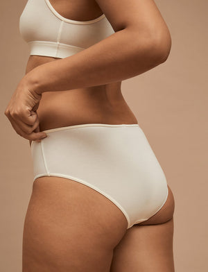 Organic Mid-Rise Bikini - Sea Salt - Organic Cotton/Spandex - ThirdLove,modelGG